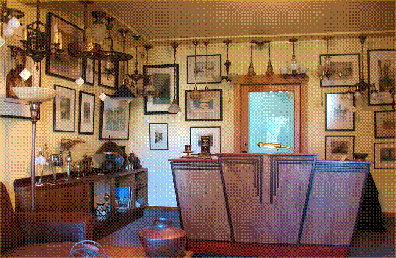 Title: Vancouver Island Antique Lighting - Description: Harris House Antique Lighting Showroom near Victoria BC